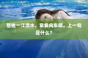愁他一江流水，衮衮向东倾。上一句是什么？