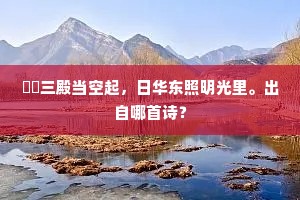 岧峣三殿当空起，日华东照明光里。出自哪首诗？