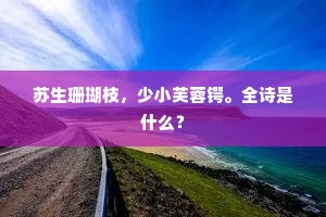 苏生珊瑚枝，少小芙蓉锷。全诗是什么？