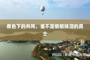夜色下的共鸣，谁不是偷偷抹泪的勇士
