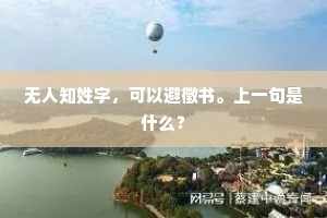 无人知姓字，可以避徵书。上一句是什么？
