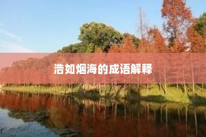 浩如烟海的成语解释