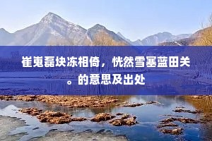 崔嵬磊块冻相倚，恍然雪塞蓝田关。的意思及出处