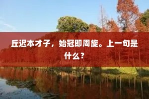 丘迟本才子，始冠即周旋。上一句是什么？