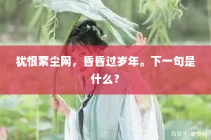 犹恨萦尘网，昏昏过岁年。下一句是什么？