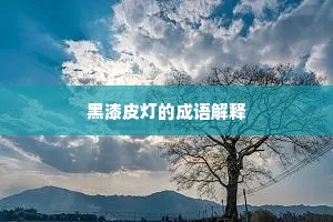 黑漆皮灯的成语解释