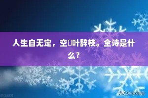 人生自无定，空歎叶辞枝。全诗是什么？