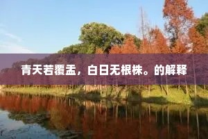 青天若覆盂，白日无根株。的解释