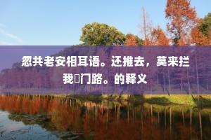 忽共老安相耳语。还推去，莫来拦我毬门路。的释义