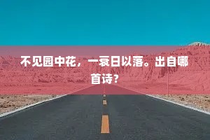 不见园中花，一衰日以落。出自哪首诗？