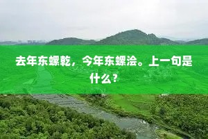 去年东螺乾，今年东螺浍。上一句是什么？