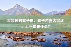 大宗盛时支子依，支子若强大宗坏。上一句是什么？