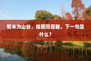 聚米为山谷，指画同目睹。下一句是什么？