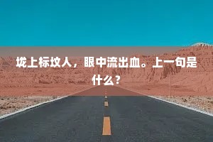 垅上标坟人，眼中流出血。上一句是什么？