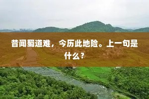 昔闻蜀道难，今历此地险。上一句是什么？