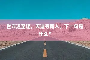 世方迟至理，天遽夺斯人。下一句是什么？