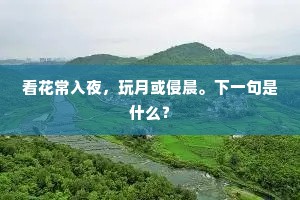 看花常入夜，玩月或侵晨。下一句是什么？