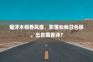 烟浮木榻香风细，影落松梢日色移。出自哪首诗？