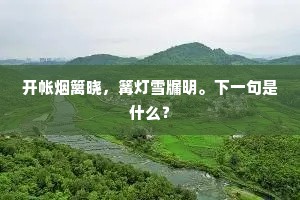 开帐烟篱晓，篝灯雪牖明。下一句是什么？