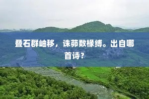 叠石群岫移，诛茆数椽缚。出自哪首诗？