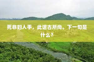 死非妇人手，此谊古所尚。下一句是什么？
