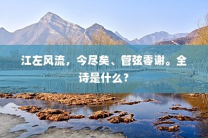 江左风流，今尽矣、管弦零谢。全诗是什么？