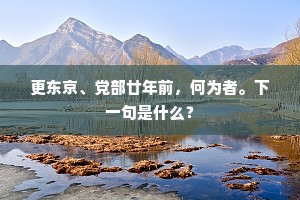 更东京、党部廿年前，何为者。下一句是什么？