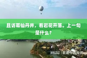 且访葛仙丹井，看岩花开落。上一句是什么？