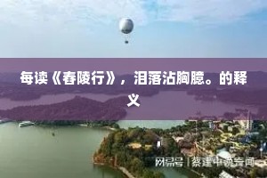 每读《舂陵行》，泪落沾胸臆。的释义