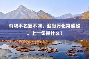 有物不名复不凋，泯默万化常超超。上一句是什么？
