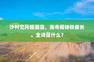 沙村见月晚潮急，海寺闻钟秋夜长。全诗是什么？
