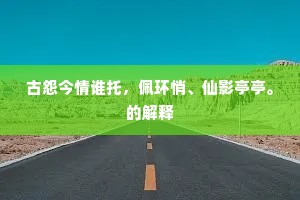古怨今情谁托，佩环悄、仙影亭亭。的解释