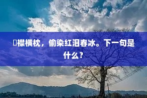 罥襟横枕，偷染红泪春冰。下一句是什么？