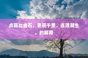 贞蕤比金石，更祝千里，连理朋生。的解释