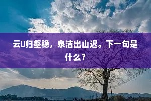 云閒归壑稳，泉洁出山迟。下一句是什么？