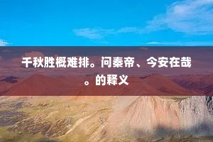 千秋胜概难排。问秦帝、今安在哉。的释义