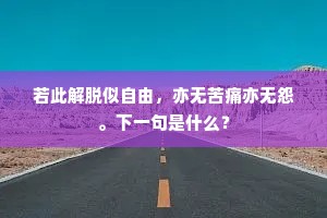 若此解脱似自由，亦无苦痛亦无怨。下一句是什么？