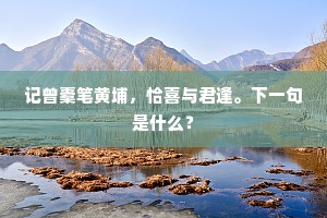 记曾橐笔黄埔，恰喜与君逢。下一句是什么？