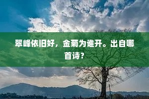 翠峰依旧好，金菊为谁开。出自哪首诗？