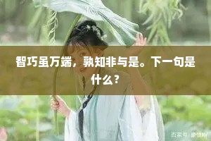 智巧虽万端，孰知非与是。下一句是什么？