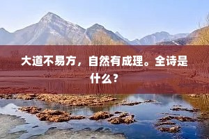 大道不易方，自然有成理。全诗是什么？