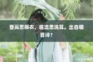 登高思振衣，临流思洗耳。出自哪首诗？