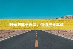 时光勿掷于浮萍，价值应寻真章