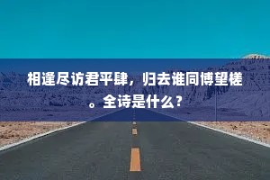 相逢尽访君平肆，归去谁同博望槎。全诗是什么？