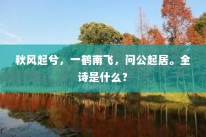 秋风起兮，一鹤南飞，问公起居。全诗是什么？