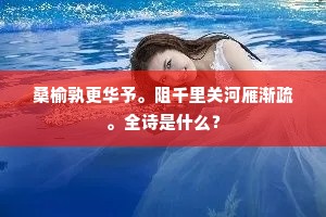 桑榆孰更华予。阻千里关河雁渐疏。全诗是什么？