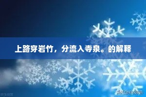 上路穿岩竹，分流入寺泉。的解释