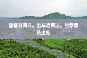 皇情咨阅典。出车迨辰选。的意思及出处