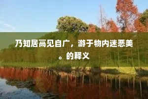 乃知居高见自广，游于物内迷恶美。的释义