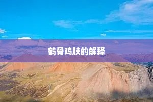 鹤骨鸡肤的解释